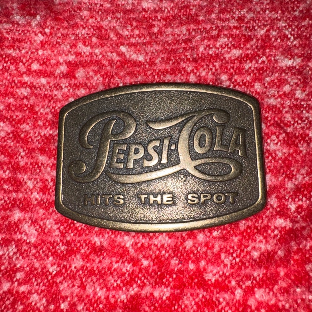Pepsi Vintage Brass-Tone Logo Belt Buckle